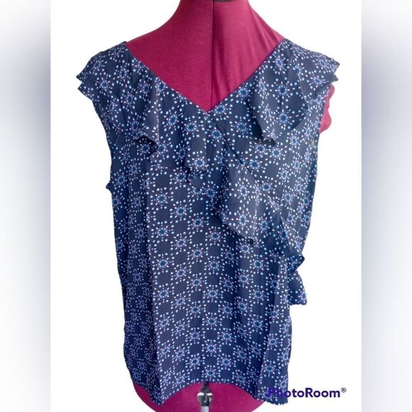 Loft sleeveless blouse with ruffled trim - Picture 1 of 6
